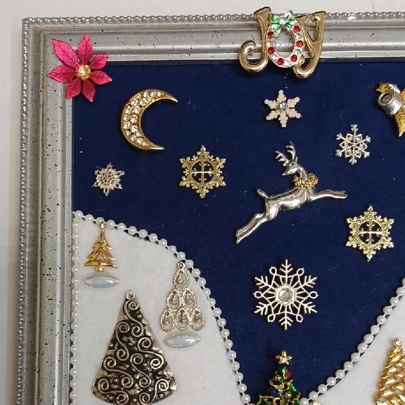 Festive Holiday Wall Art with Silver Frame - Picture 5 of 8